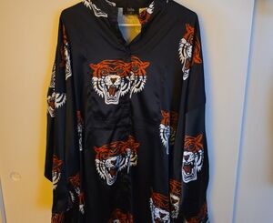 Dressed in LALA Black and Orange Kimono